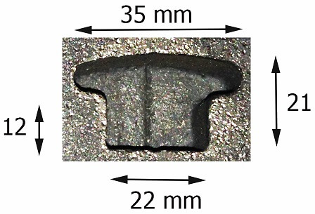 Encoche Patte de scellement latérale droite 180mm